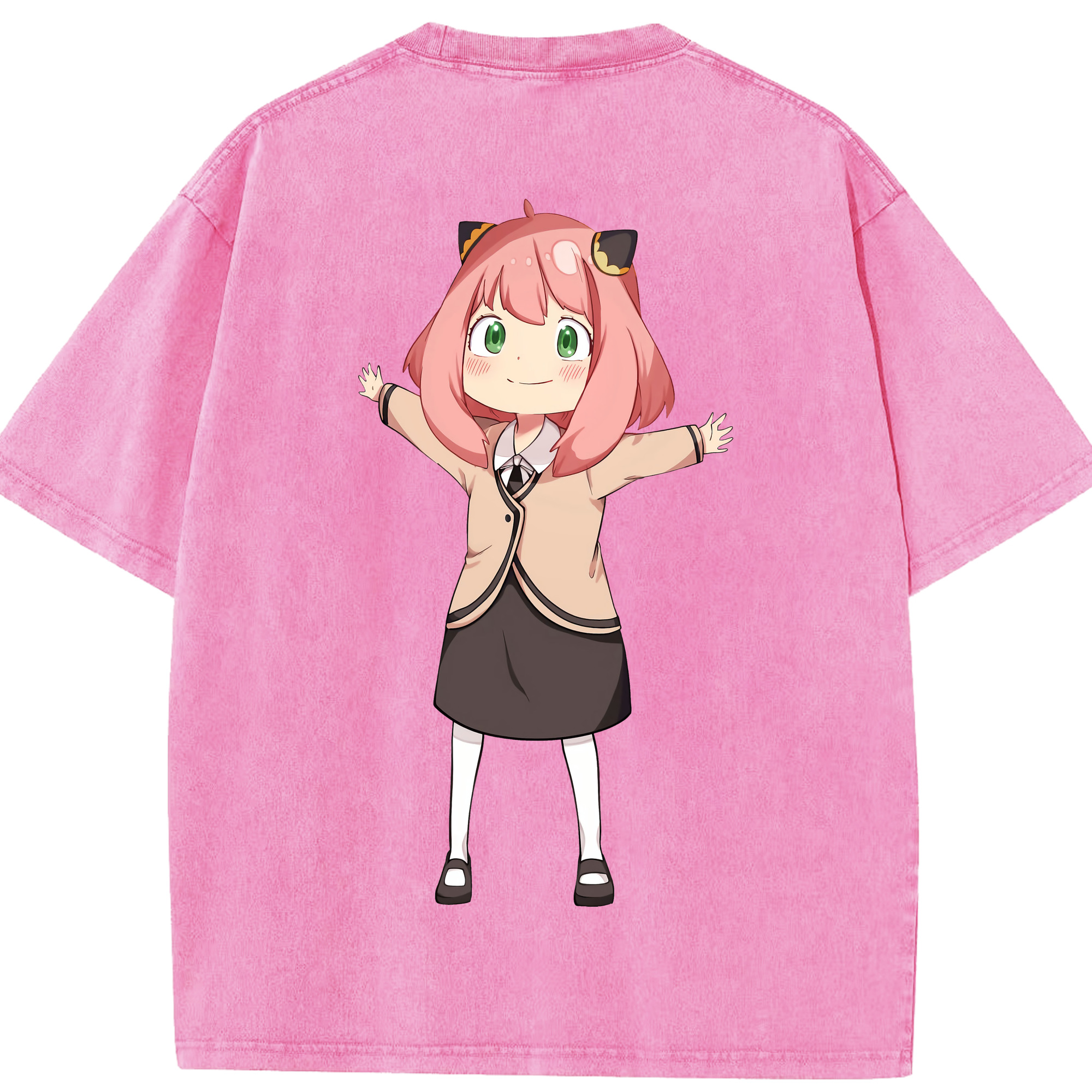 （画像用） SPY×FAMILY间谍家家酒 綿100% ヴィンテージ風 半袖Tシャツ（背面プリント）
